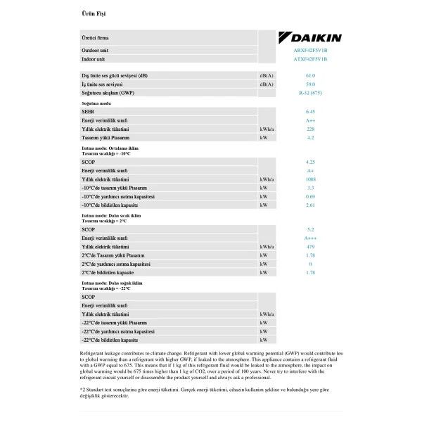 Daikin Siesta Sensira Atxf42f 14000 Btu A++ Inverter Duvar Tipi Klima - Görsel 10