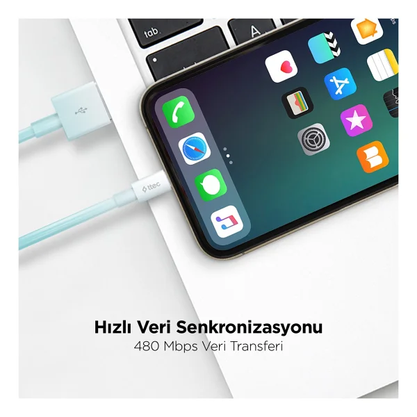 Ttec 2dk7508s 1 M Siyah USB To Lightning Şarj Kablosu - Görsel 4