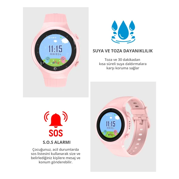 Wiky Watch 5s Pembe Akıllı Çocuk Saati - Görsel 9