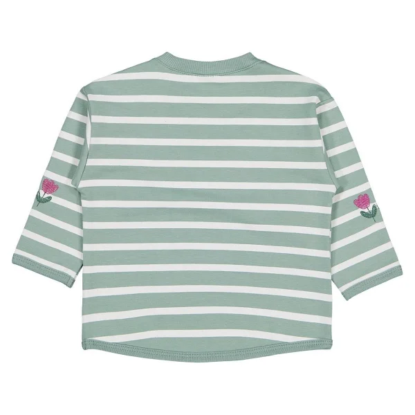 Civil Baby Çizgi Emp. Çiçek Nakışlı 6-18 Ay Sweatshirt - Yeşil 12-18 Ay - Görsel 6