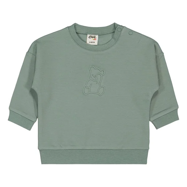 Civil Baby Teddy Baskılı 6-18 Ay Sweatshirt - Bej 6-9 Ay - Görsel 6
