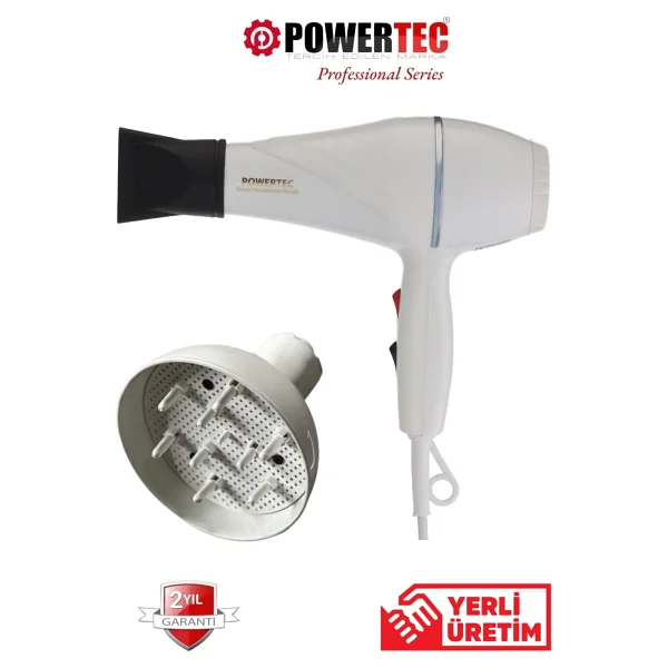 Powertec Tr-501+Renkli Hacimlendirici Difüzör Başlıklı Profesyonel Saç Kurutma Ve Fön Makinesi - Pembe - Görsel 9