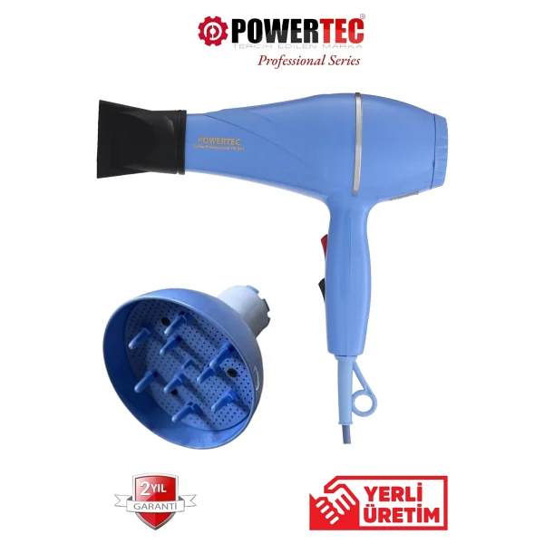 Powertec Tr-501+Renkli Hacimlendirici Difüzör Başlıklı Profesyonel Saç Kurutma Ve Fön Makinesi - Pembe - Görsel 6
