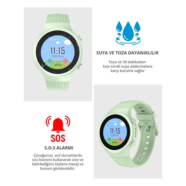 Wiky Watch 5s Yeşil Akıllı Çocuk Saati - Görsel 8