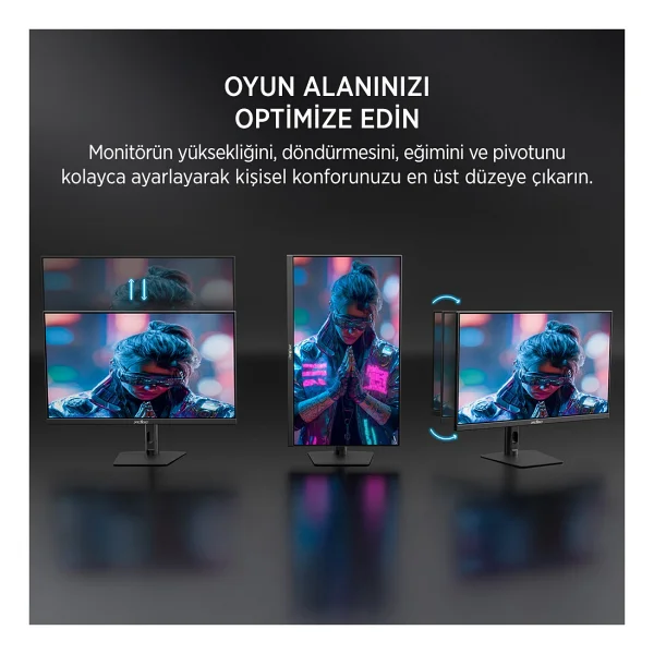 James Donkey Auren Q70 27" 0.5 Ms 2k Pivot Ips 270 Hz Oyuncu Monitörü - Görsel 5