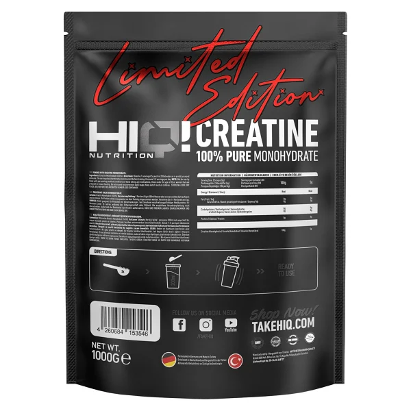 Hıq Creatine Monohydrate 1000g Unflavored - Limited Edition - Görsel 2