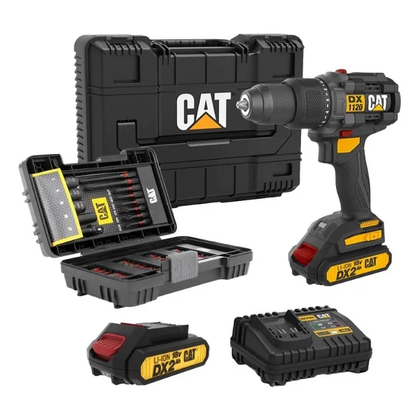 Cat Dx1120 Çift Akülü 2 Ah Darbeli Matkap + 65 Parça Aksesuar Seti - Görsel 3