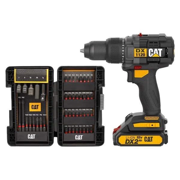 Cat Dx1120 Çift Akülü 2 Ah Darbeli Matkap + 65 Parça Aksesuar Seti - Görsel 2