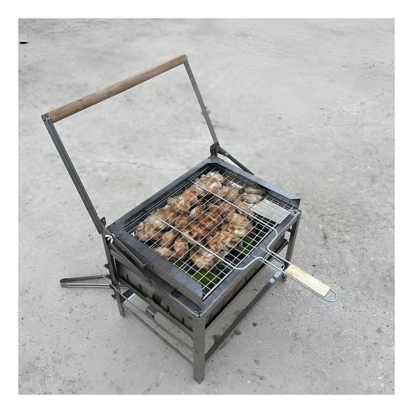 Teknomangal Ph302 Hareketli Mangal Paslanmaz Çelik 40x30 Cm Izgara Telli - 40 X 30 Cm - Görsel 4