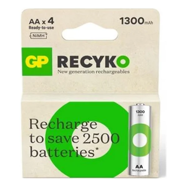 Gp Recyko 1300 mAh 4'lü Şarjlı Aa Kalem Pil - Görsel 5
