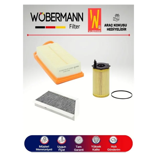 Wöbermann Peugeot 206 1.4 Hdi Filtre Bakım Seti 2002-2009 3K - Görsel 2
