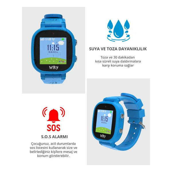 Wiky Watch 5e Mavi Akıllı Çocuk Saati - Görsel 8