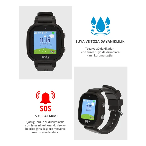 Wiky Watch 5e Siyah Akıllı Çocuk Saati - Görsel 8