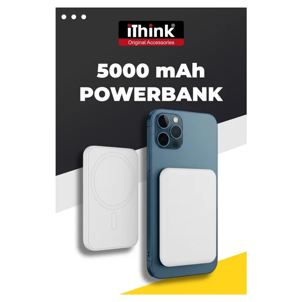 i 'think PB-900 Beyaz 5000 mAh Hızlı Şarj MagSafe Powerbank - Görsel 2