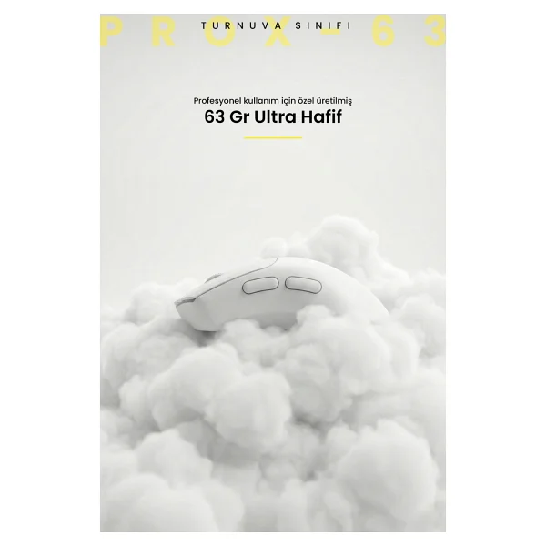 Gameagle Prox-63 Beyaz Şarjlı Optik Kablolu/Kablosuz Oyuncu Mouse - Görsel 3