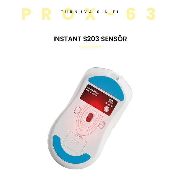 Gameagle Prox-63 Beyaz Şarjlı Optik Kablolu/Kablosuz Oyuncu Mouse - Görsel 5