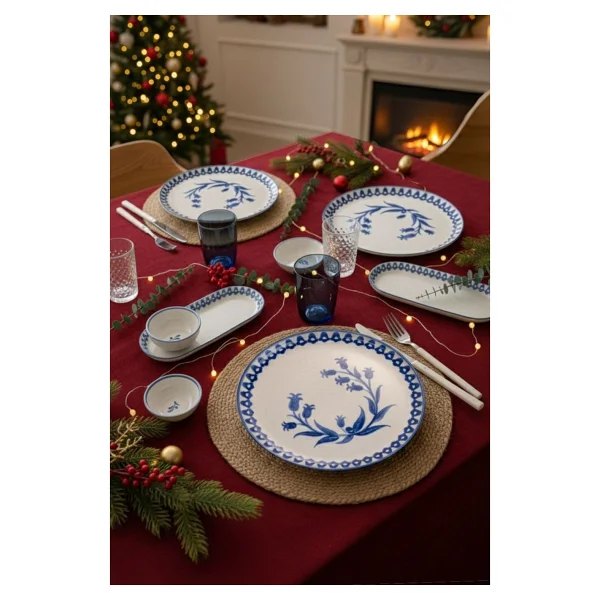 Kütahya Porselen Ottoman Elegance Mavi 14 Parça 6 Kişilik Kahvaltı Takımı - Görsel 3