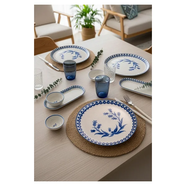 Kütahya Porselen Ottoman Elegance Mavi 14 Parça 6 Kişilik Kahvaltı Takımı - Görsel 2