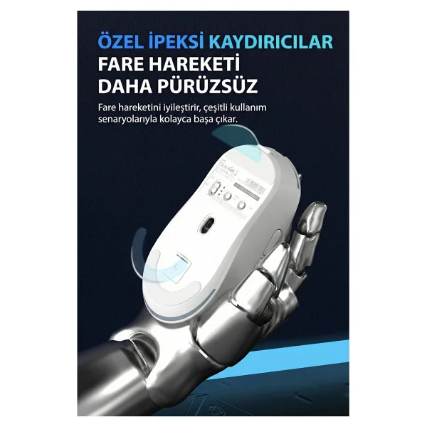 Ajazz Nj08 Şarjlı Optik Kablolu/Kablosuz Oyuncu Mouse - Görsel 6