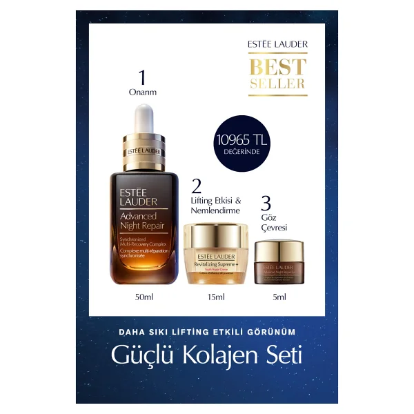 Estee Lauder Cilt Bakım Seti - Advanced Night Repair Serum 50ml Göz Kremi 5ml Supreme Soft Nemlendirici 15ml - Görsel 10