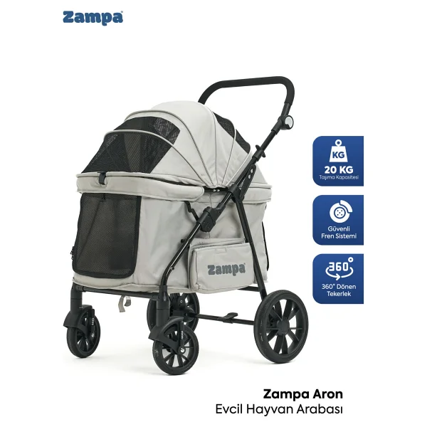 Zampa Aron Kedi & Köpek Arabası 52x107x83 Cm - 107 X 83 Cm - Görsel 10