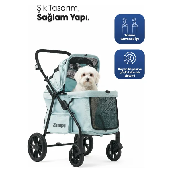 Zampa Aron Kedi & Köpek Arabası 52x107x83 Cm - 107 X 83 Cm - Görsel 6