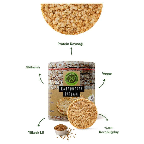 Glutensiz Fabrika Karabuğday Patlağı 36'lı Paket Avantajlı Gıda Paketi Glutensiz Ürün Vegan - 3,2 Kg - Görsel 3