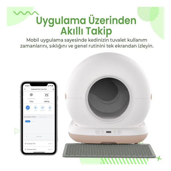 Haustier Cb001 Akıllı Otomatik Kedi Tuvaleti - Görsel 3