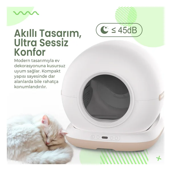 Haustier Cb001 Akıllı Otomatik Kedi Tuvaleti - Görsel 7