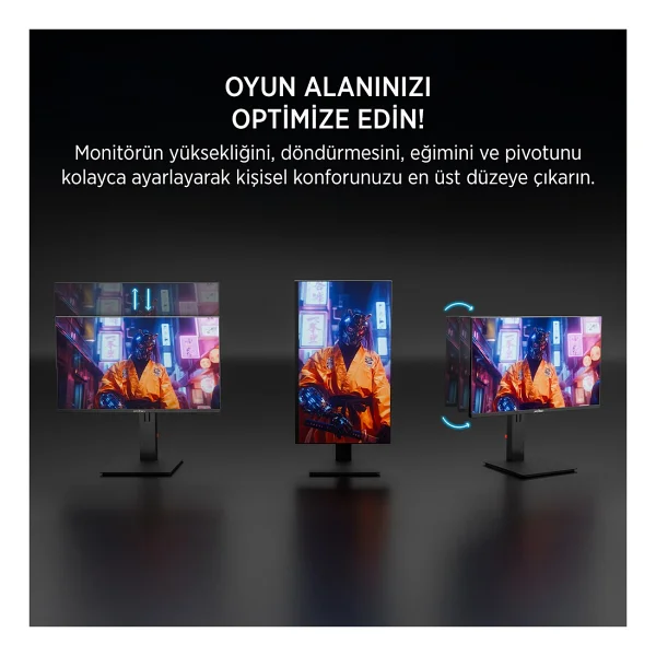 James Donkey Ravel R45 24" 0.5 Ms Full HD Pivot Ips 240 Hz Oyuncu Monitörü - Görsel 4