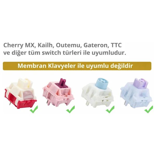 Leaven Mekanik Klavye Pbt Çift Baskı Keycap Seti Siyah -Gri -Sarı 128 Tuşlu Keycap - Siyah - Sarı - Görsel 7