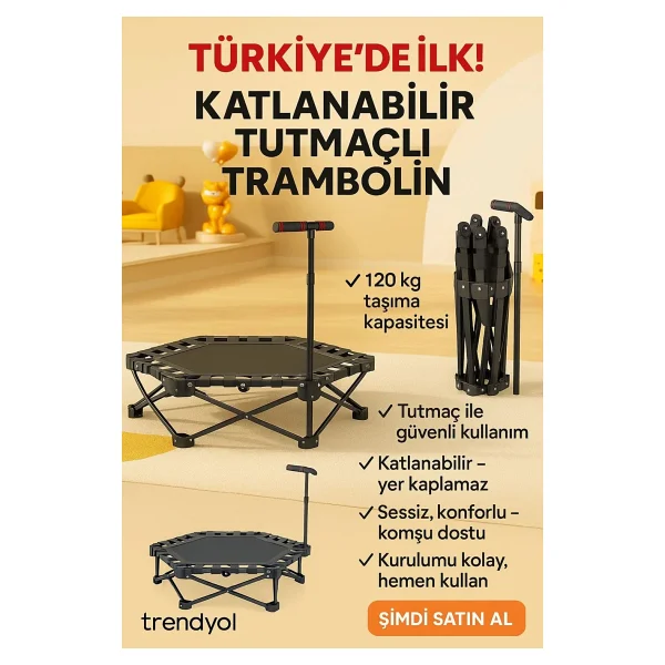 Leyaton Tutamaçlı Trambolin Katlanır 106 Cm Türkiye'de Tek - Görsel 5