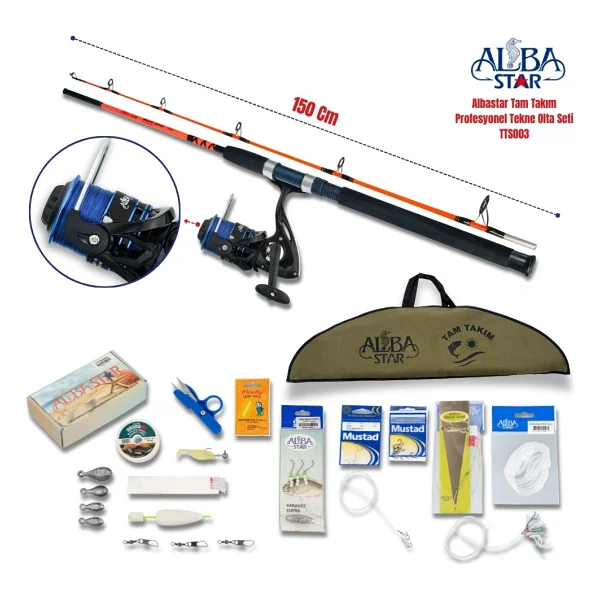 Alba Star Tts003 Tam Takım Profesyonel Tekne Olta Seti - Görsel 5