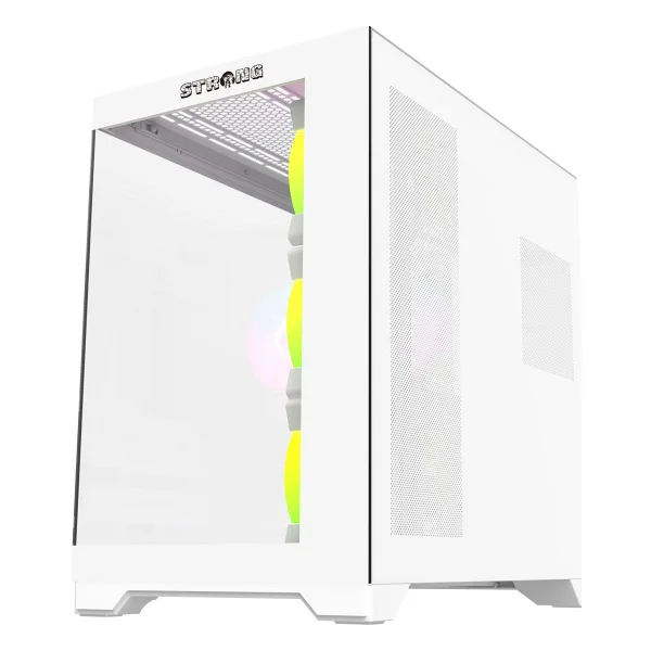 Strong Syrax 7x 120 mm Fanlı Rgb LED Buton Kontrol Atx Akvaryum Beyaz Gaming Bilgisayar Kasası (Powersız) - Görsel 5