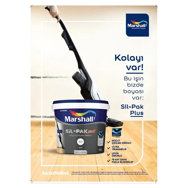 Marshall Sil-Pak Plus 2.5 Lt İç Cephe Boyası - Beyaz - Görsel 4