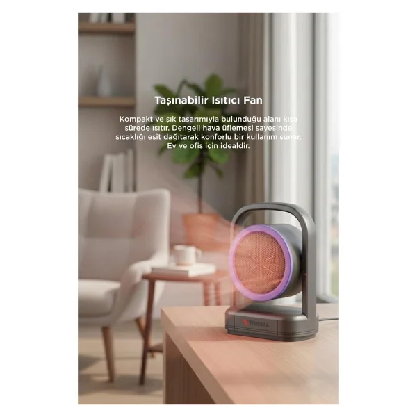 Torima Ht-100 500 W Siyah Masaüstü Fanlı Isıtıcı - Görsel 4