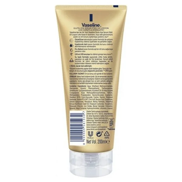 Vaseline Gluta Hya Serum Etkili Leke Karşıtı Losyon 200 Ml Canlandırıcı Etki İle Unisex Kullanıma Uygun - Görsel 8