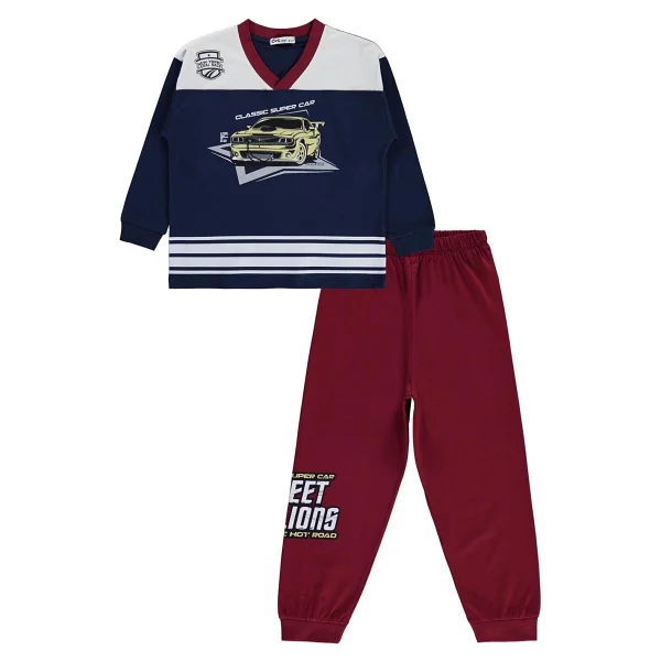 Civil Boys Araba Baskılı 10-13 Yaş Pijama Takımı - Lacivert 13-14 Yaş - Görsel 4