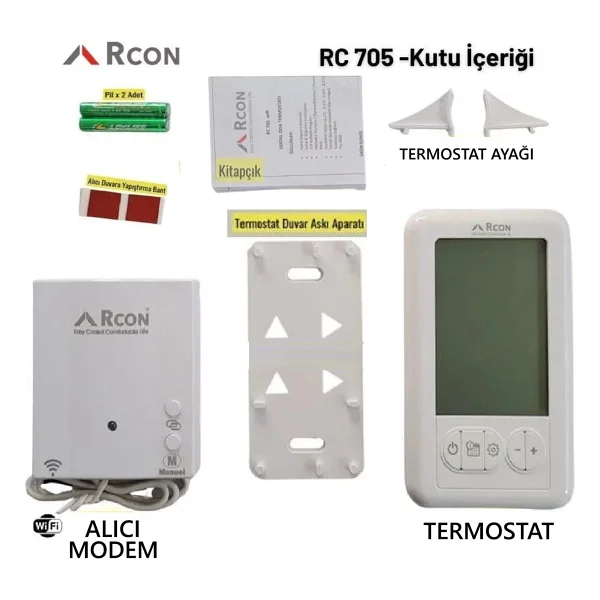 Rcon Rc 705 Sy Dijital Kablosuz Oda Termostatı - Görsel 3
