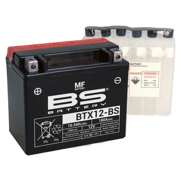 Bs Btx12-Bs Mf 12 V 10.5 Ah 180 A En Motosiklet Aküsü - Görsel 2