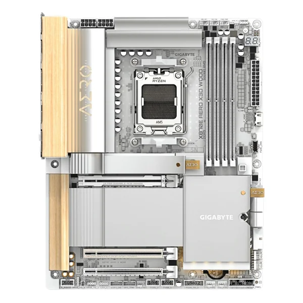 Gigabyte X870e Aero X3d Wood Wi-Fi AMD Am5 DDR5 Atx Anakart - Görsel 2