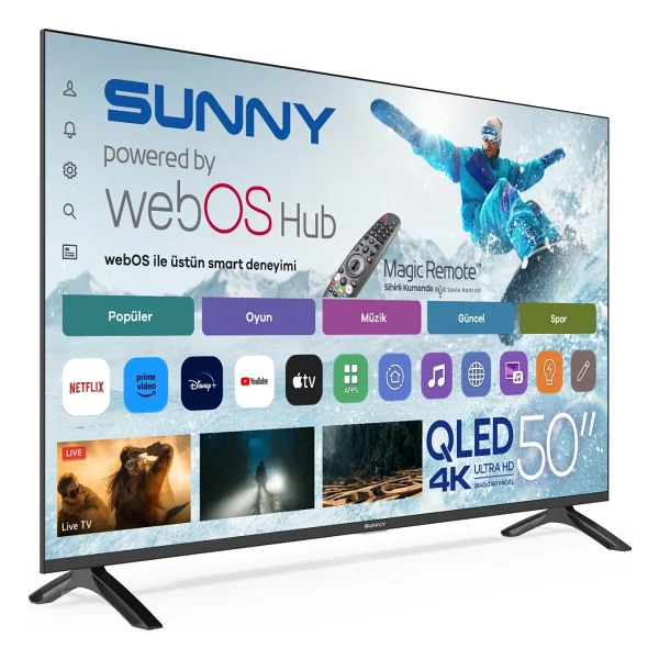 Sunny Sn50qmn252 4K Ultra HD 50" 127 Ekran Uydu Alıcılı Webos Smart QLED TV - Görsel 2