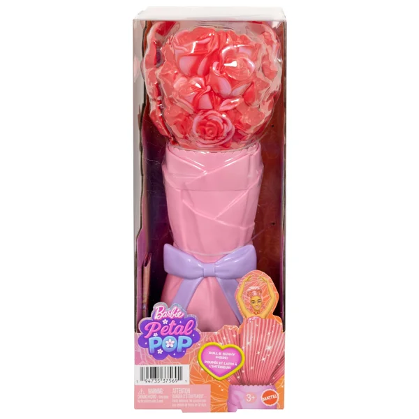 Barbie Petal Pop Serisi Kırmızı Gül Elbiseli Bebek Jmf59 - Görsel 6