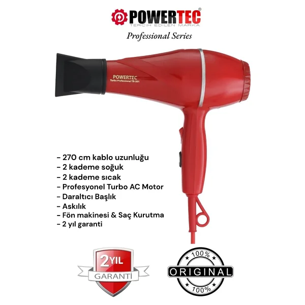 Powertec Tr-501 Turbo Profesyonel 1900 W Fön Makinesi Turuncu - Görsel 7