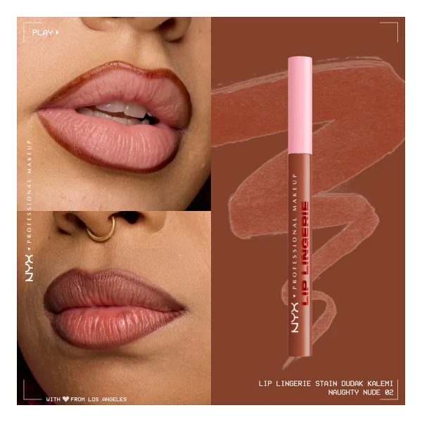 Nyx Professional Makeup Lip Lingerie Stain 02 Naughty Nude Dudak Kalemi - Görsel 3