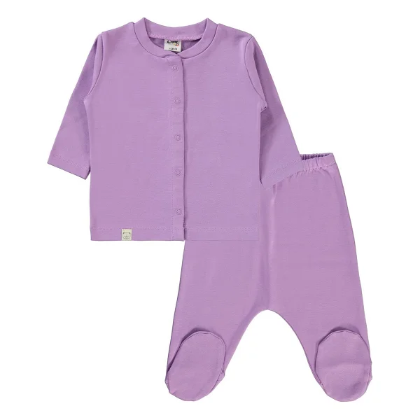 Civil Baby Düz 1-6 Ay Pijama Takımı - Lila 3-6 Ay - Görsel 2