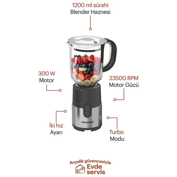 Grundig Kb 7408 300 W Sürahi Blender - Görsel 3