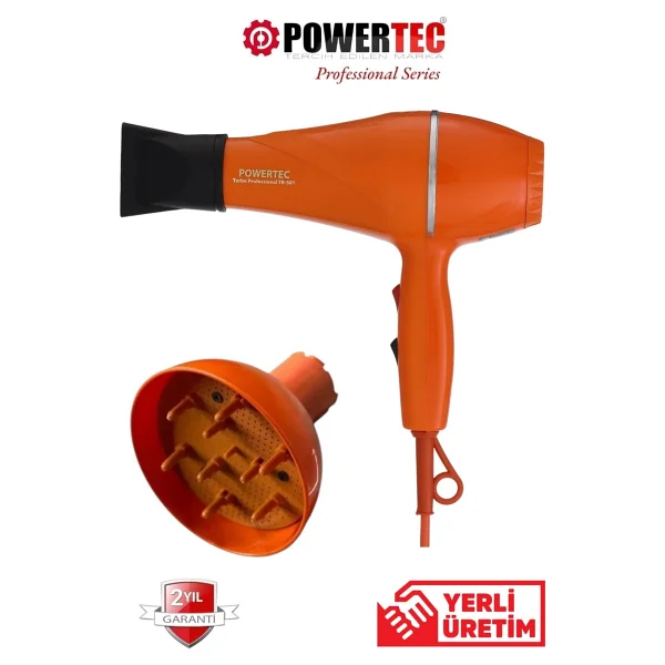Powertec Tr-501+Renkli Hacimlendirici Difüzör Başlıklı Profesyonel Saç Kurutma Ve Fön Makinesi - Pembe - Görsel 10