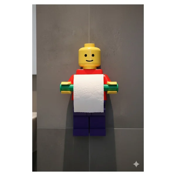 Öztürk Makine Tuvalet Kağıdı Tutucu Tuvalet Kağıtlığı - Büyük Boy -Lego Adam Tuvalet Kağıdı Tutucu - Görsel 5
