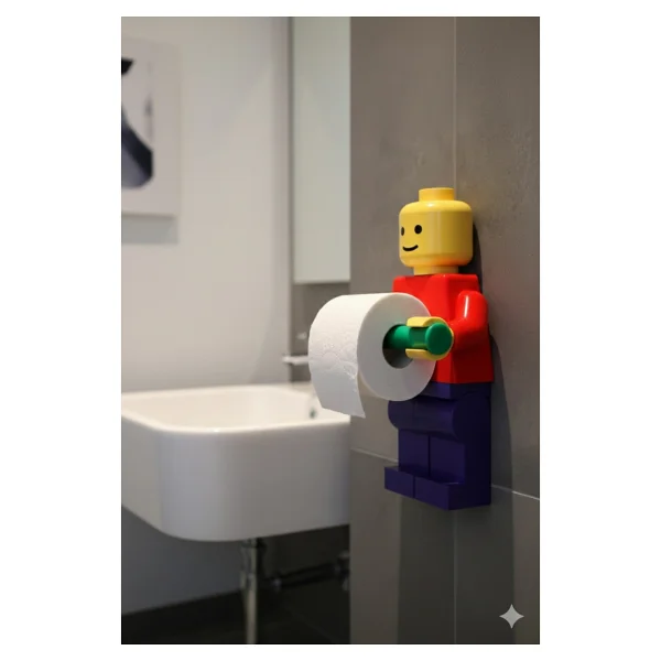 Öztürk Makine Tuvalet Kağıdı Tutucu Tuvalet Kağıtlığı - Büyük Boy -Lego Adam Tuvalet Kağıdı Tutucu - Görsel 2